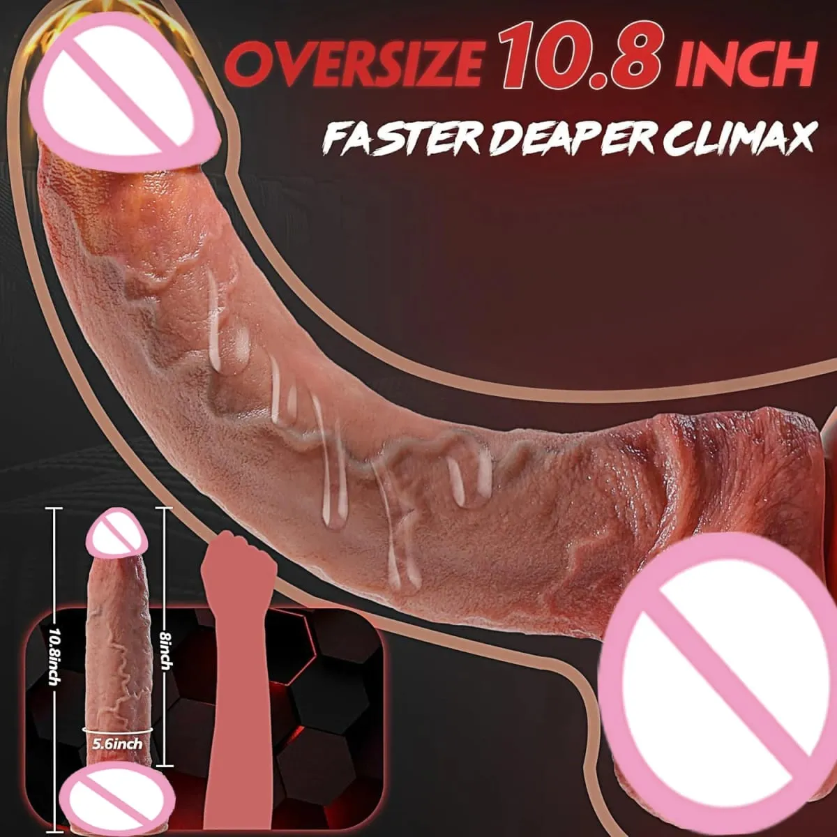 Thick Silicone Dildo Huge Fake Penis Double Cock Woman G-Spot with Powerful Suction Cup Adult Sex Toy Vagina Orgasm Masturbator