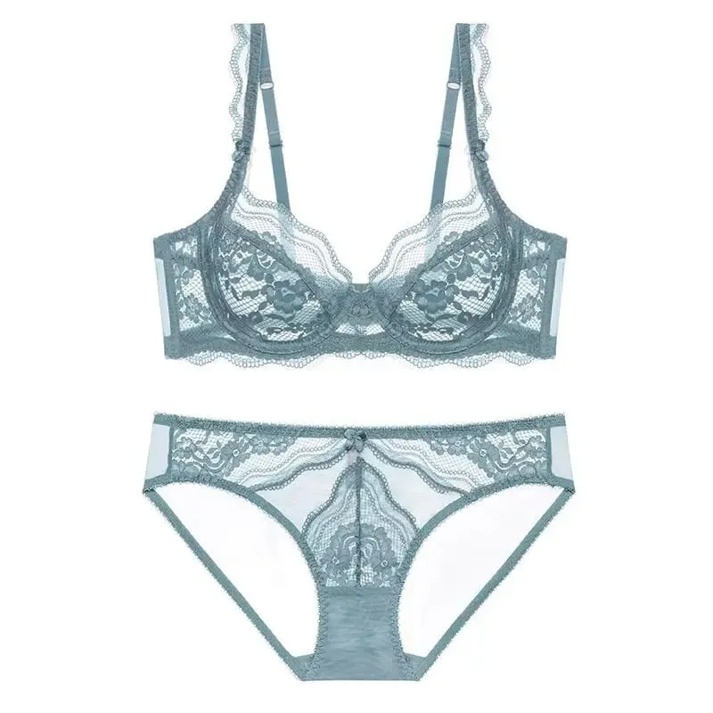 Nouvel Ensemble Plus Size Underwear Dentelle Ultra Fine Mode Style Français Uni Doux Armature Push Up Soutien Gorge Multi Taille