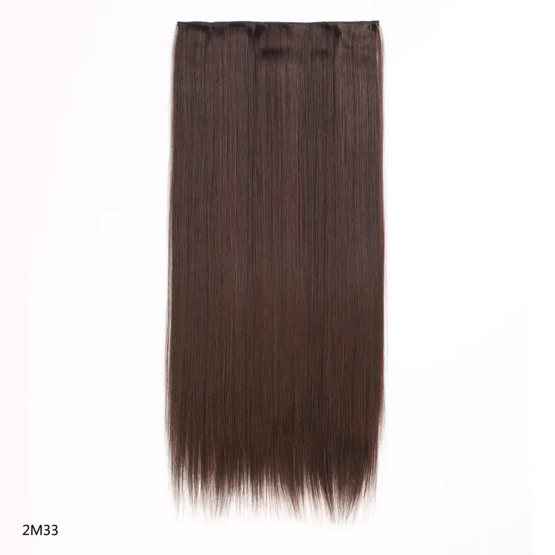 Synthetic 24 Inch Long Straight Clip in Hair Extension Seamless Natural Looking Easy Install Women’s Hairpieces for Daily Wear