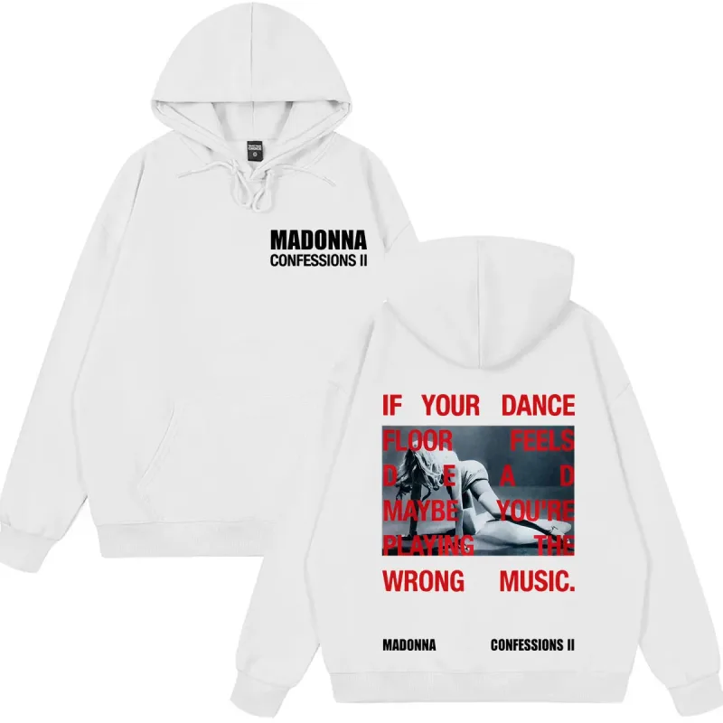 Madonna CONFESSIONS II Album Tour 2026 Print Hoodie Men Women Vintage Sweatshirts Loose Casual Oversized Long Sleeves Pullover