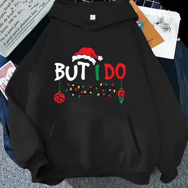 Christmas Couple Matching Hoodies Set I Don't Do Matching Christmas Outfits Santa Hat Print Hoodies Funny Family Xmas Party Gift