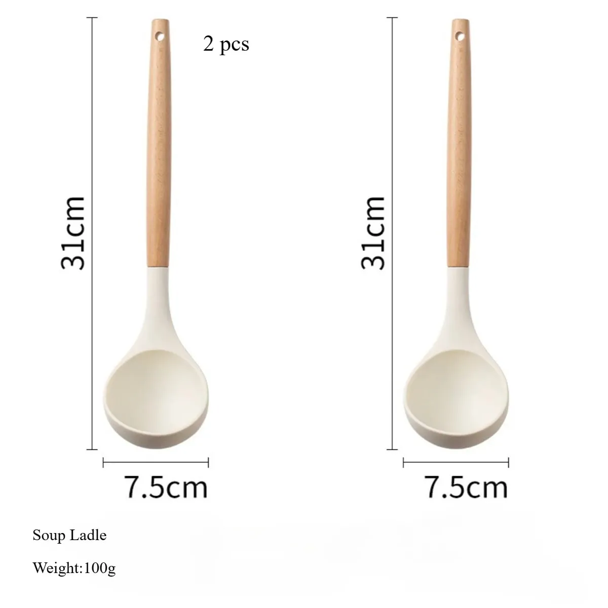 2/12Pcs White Silicone Kitchen Utensils Set with Wooden Handle Cookware Spatula Heat Resistant Non-stick Kitchen Cooking Tools