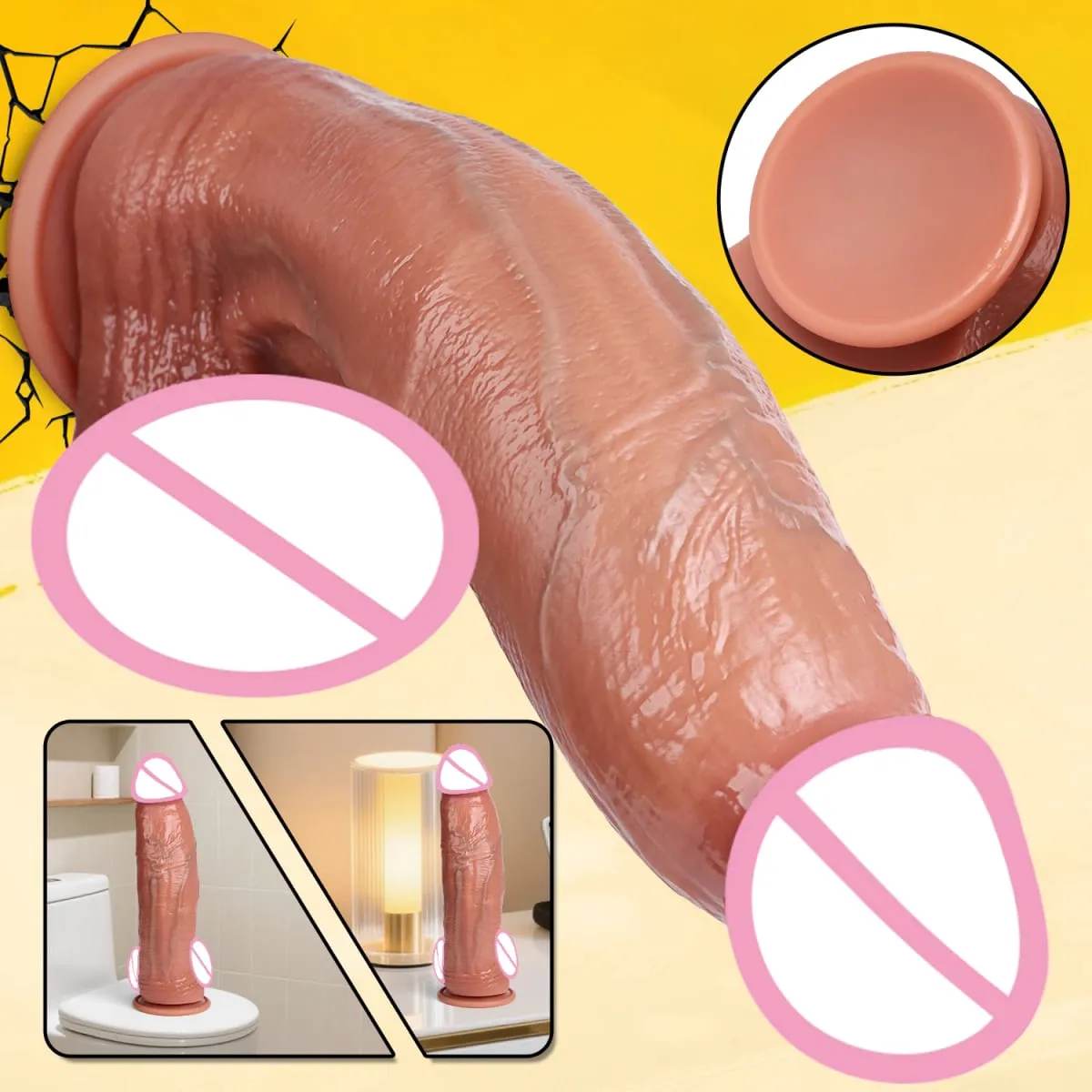 Bend Dildo Realistic Silicone Thick Penis Adult Sex Toys for Women Anal Vagina Masturbator Dildos with Suction Cup Dick Massager — image 6