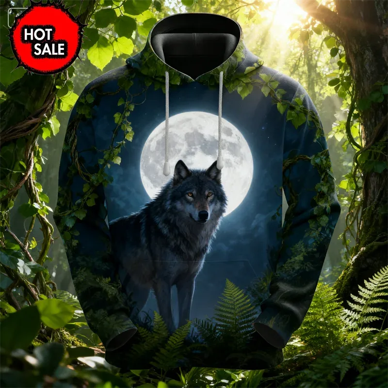 Fashion Animal Tiger Wolf 3D Printed Hoodies For Man Women Hooded Oversized New In Jackets Sweatshirts Man Tracksuit Coat Tops