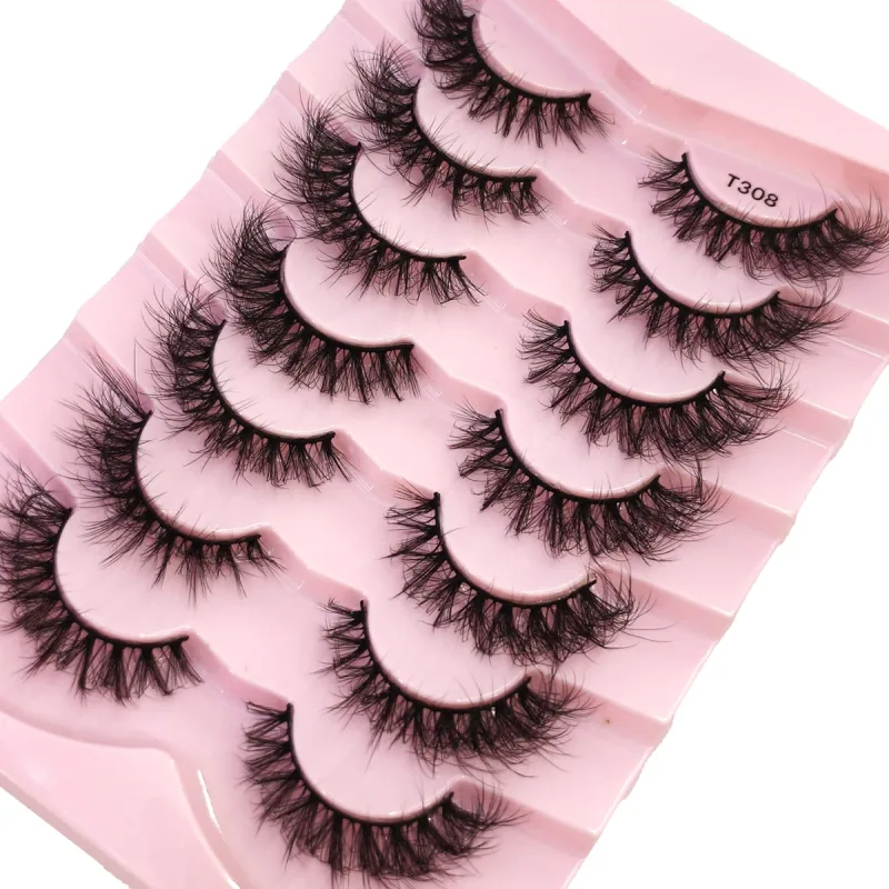 Fluffy Lashes Mink False EyelashesThick Cat Eye Makeup Long Natural Volume 3d Eyelashes Extension Wholesale Mink Eyelashes