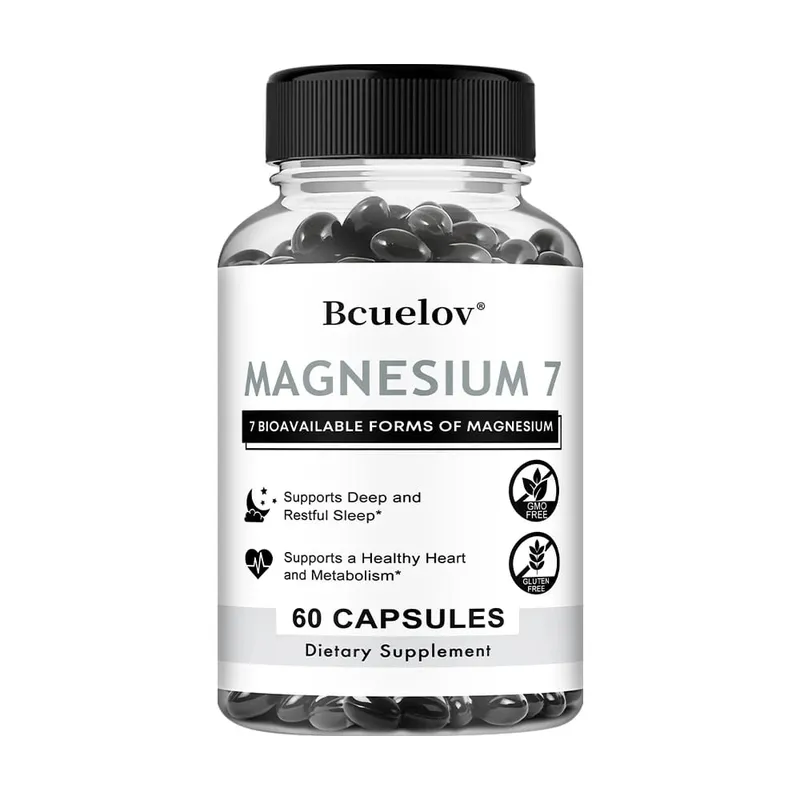 Suplemen Magnesium 7 Kapsul Magnesium Alami untuk Tidur Jantung dan Dukungan Metabolisme dengan Vitamin B6 Vegan Non-GMO