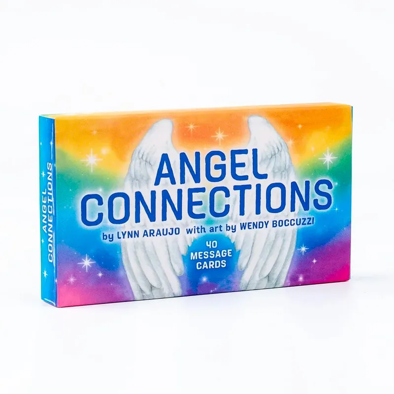 Angel Connections 11x6cm 40 Message Cards for Receiving Angel's Blessings Featuring Angel Images Perfect for Family Board Game