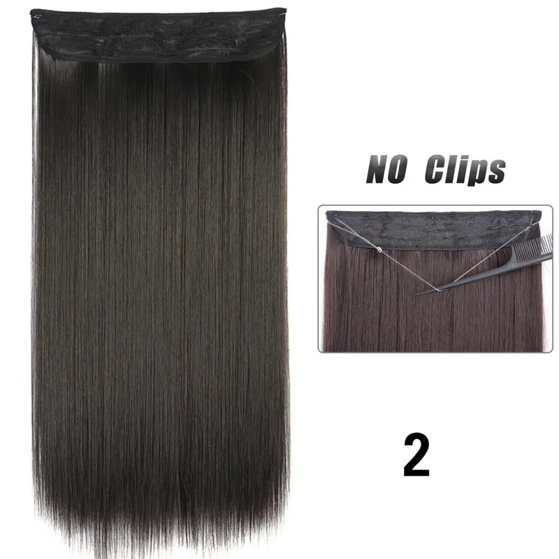 Наращивание волос без зажимов, невидимая проволока, длинные прямые синтетические накладные волосы, 80 см, черно-коричневая блондинка, прическа