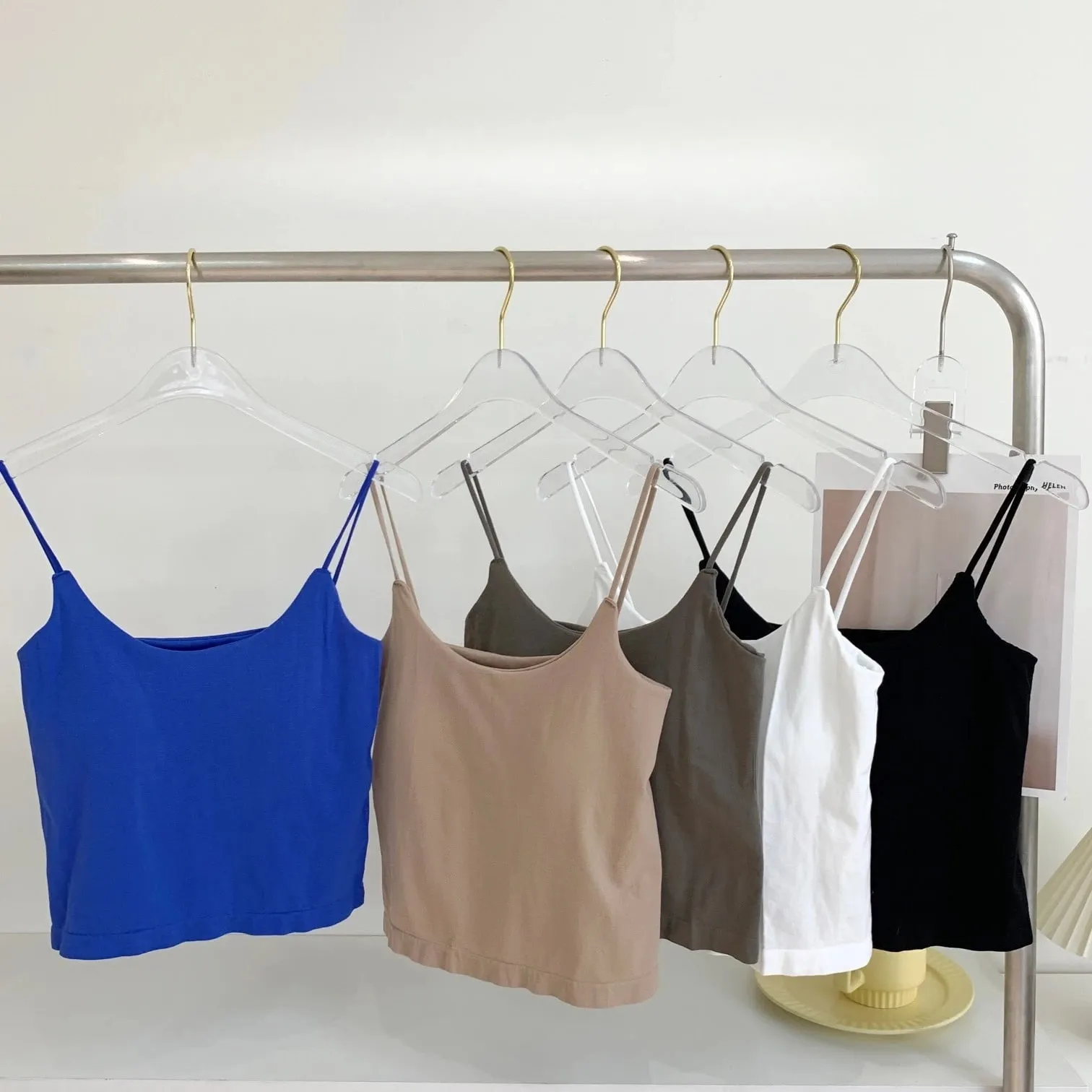 Zjaiss 2026 Summer Pure Desire Sexy Camisole Top Adjustable Spaghetti Strap Crop Top Women's Solid Color Y2K Tank Top
