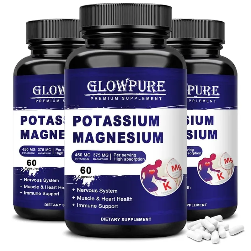 Potassium Magnesium Capsule for Muscle Bone Nervous Heart Health Relieve fatigue and headaches Improve Immune System