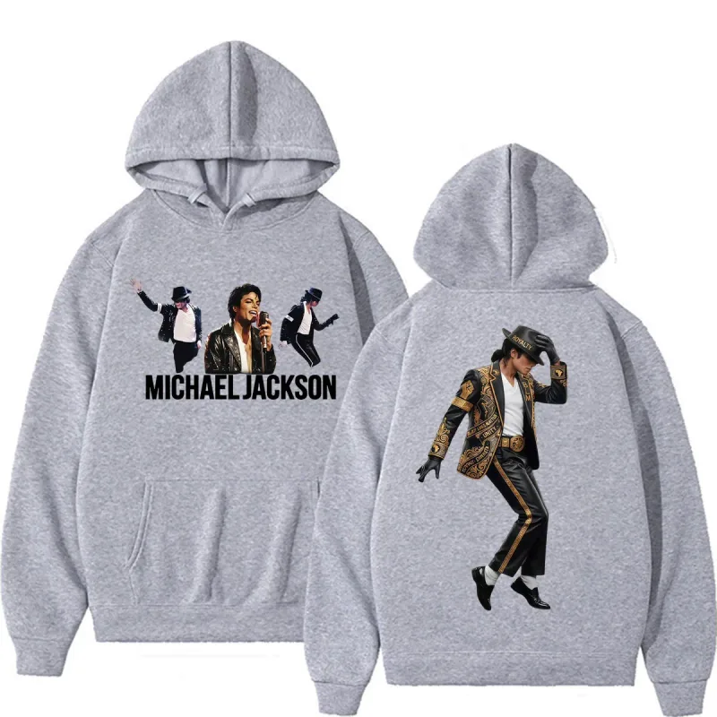 Michael Jackson King of Pop Music Fan Hoodies Men's Casual Fleece Bodywarmer Sweatshirts Fashion High Street Oversized Pullovers