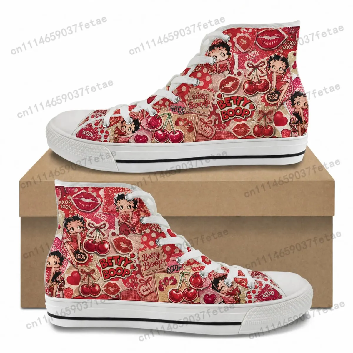Betty Boop Low Top High Quality Sneakers Teenager Canvas Sneaker Mens Womens Casual Couple Shoes Customization Shoe