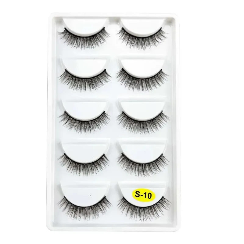 5 Pairs S03 Natural Looking 3D Mink Fake Eyelashes Makeup Tools Fluffy Style Water Mink Fur False Eyelashes for Eye Makeup
