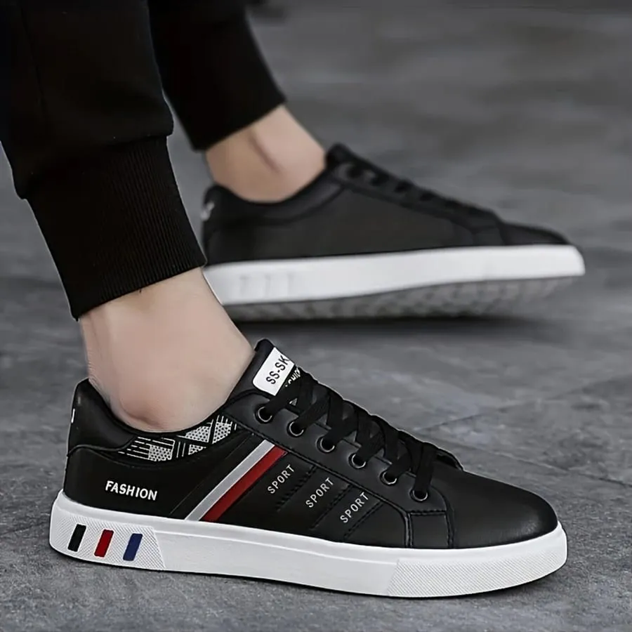 A Pair of White Sneakers Perfect for Skateboarding Casual Sports and Everyday Wear. Lightweight with A Soft Sole Suitable fo