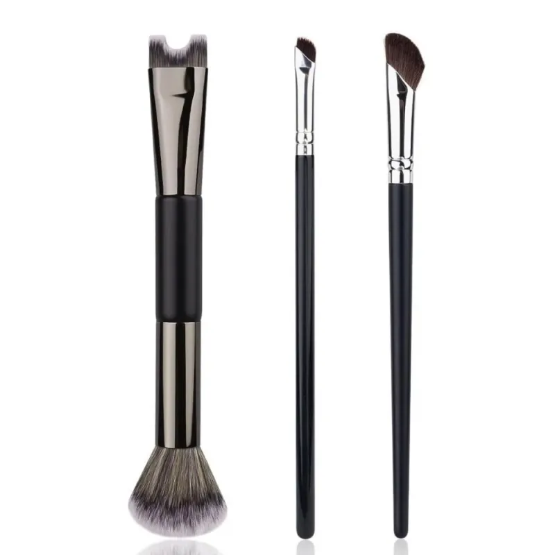 Professional 3/1Pcs Nose Contour Brushes 2 in 1 Makeup Brushes Set Dual Head Powder Blush Eyeshadow Contour Brush Beauty Tools