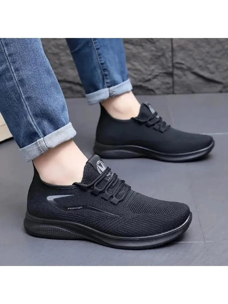 Nefes alabilen Hava Örgü Üst Slip On Ayakkabı Esnek Yumuşak Kaymaz Taban Günlük Koşu Eğitmenleri Tüm Sezon Günlük Giyim için