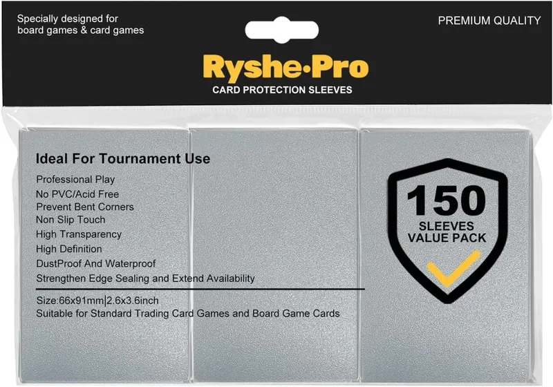 Ryshepro Premium Card Sleeves for MTG Card Game 150PCS Sleeves for TCG Yogioh Cards 66x91mm Card Protectors for Baseball Sports