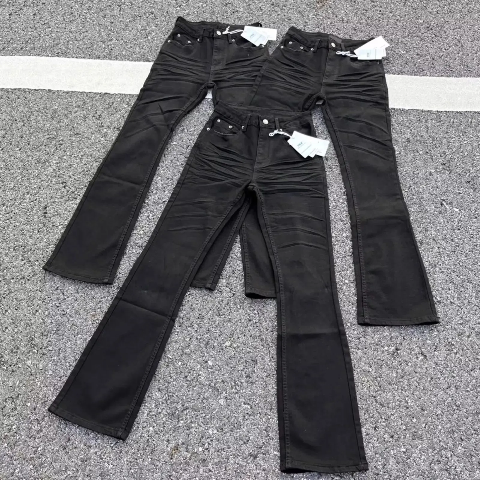 Men's 90s Slim Micro Horn Jeans Street Summer Sweatpants Y2k Pants Thin Boy Bottoms Male Wide Leg Bell-bottom Trousers