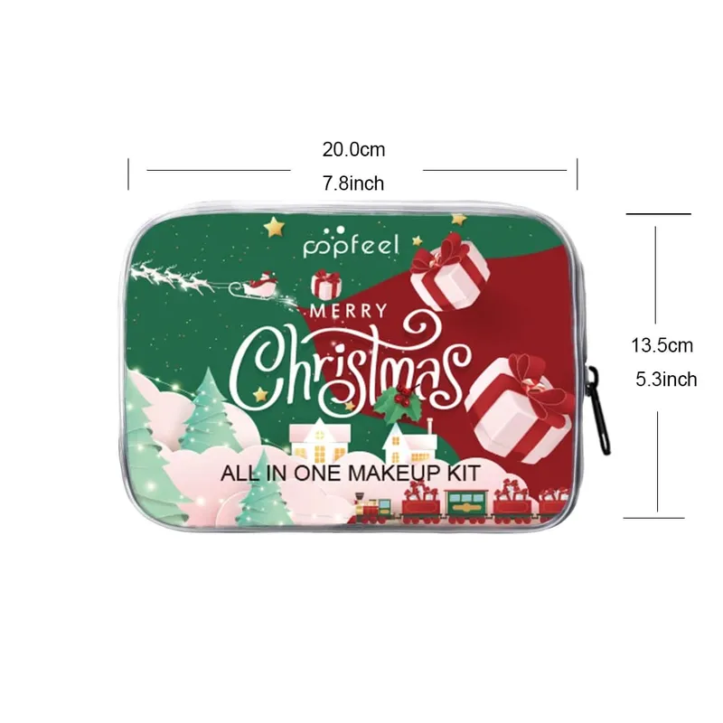 Christmas Makeup Set - Complete Collection of Eyeshadow Foundation Lipstick for Holiday Celebrations and Everyday Glam