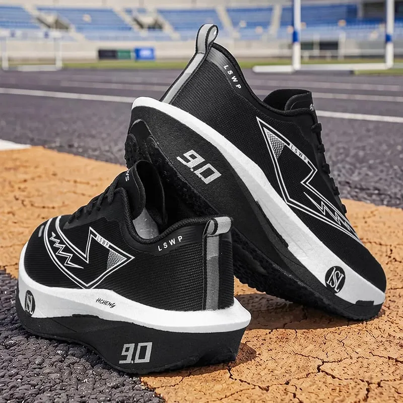 Men Carbon Plate Running Shoes Breathable Athletic Sneakers Shock Absorb Trainers Outdoor Marathon Jogging Women Tennis Shoes