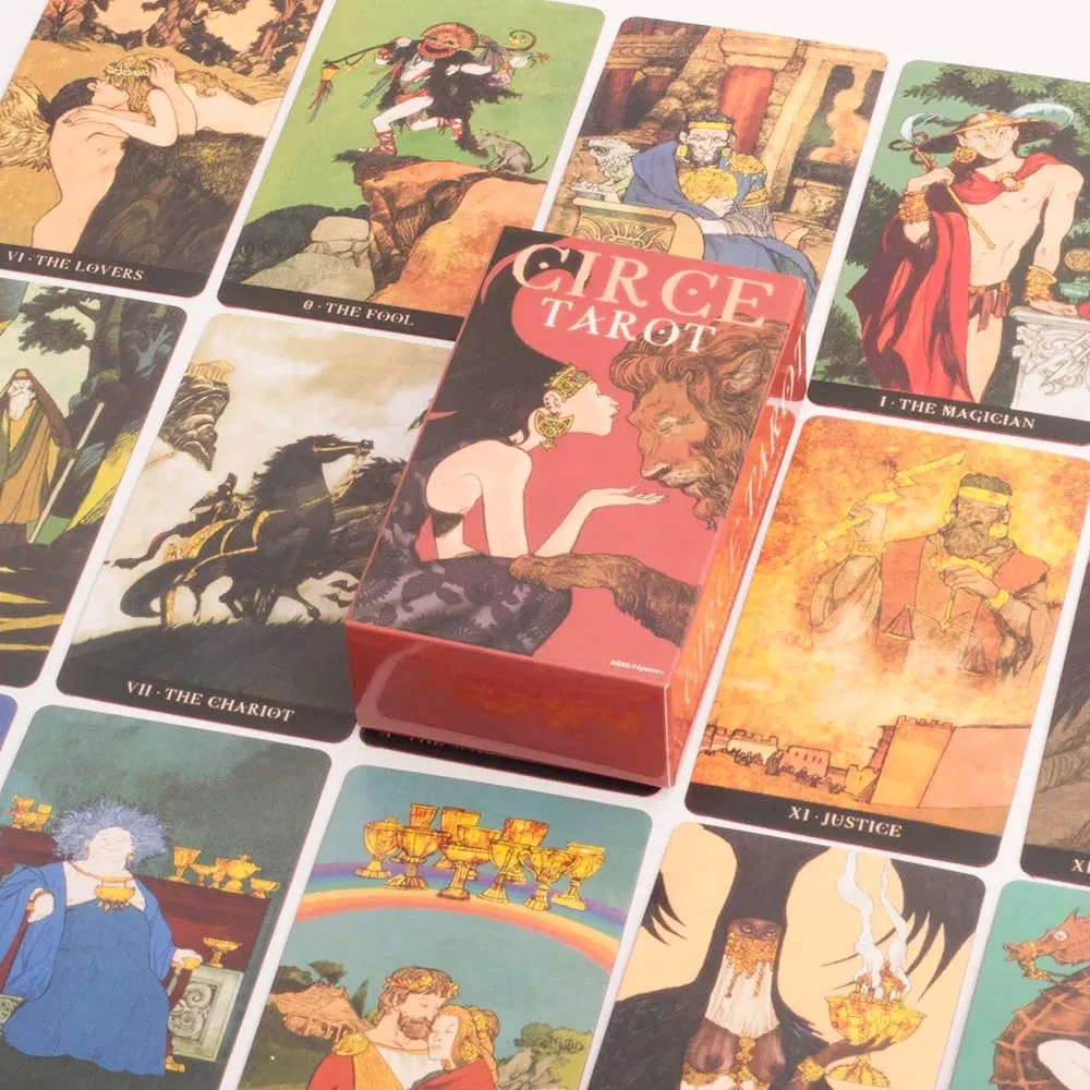 Circe Tarot 78 Cards with Instruction Booklet Fate Divination Tarot Cards FortuneTelling Card Games Party Board Game 10.3*6cm — image 1