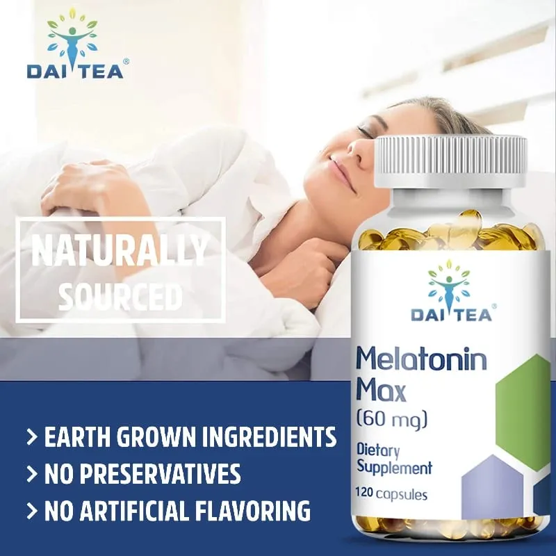 Melatonin Capsules Dietary Supplement - Relieve Insomnia Help Improve Sleep Quality Reduce Waking Time Help Deep Sleep