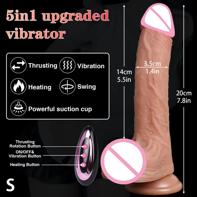 Gerçekçi Yapay Penis Vibratör Silikon Teleskopik Penis Sokmak Uzaktan Kumanda Horoz Büyük Dick Mastürbasyon Kadınlar için Yetişkin Seks Oyuncakları