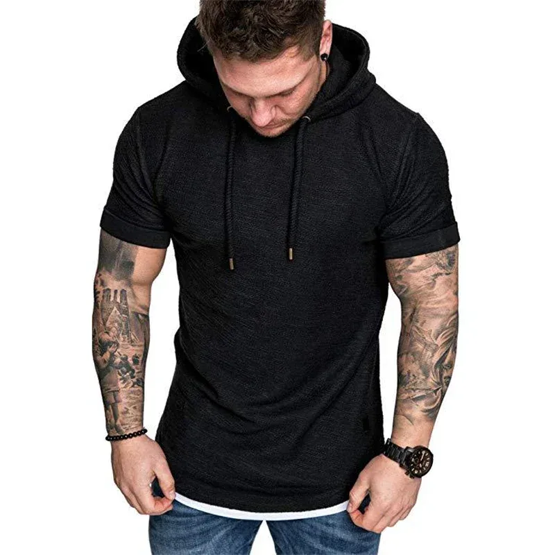 2026 Brand New Mens Hoodies Sweatshirts Short Sleeve Men Hoodies Sweatshirt Casual Solid Color Man Hoodie For Male Hooded