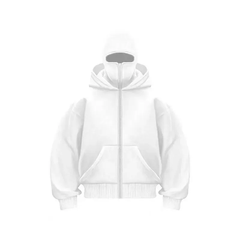 Men and Women Balaclava Y2K Gothic Harajuku Winter New Item Double Hooded Sweatshirt Men's Hooded Mask Zipper Sportswear