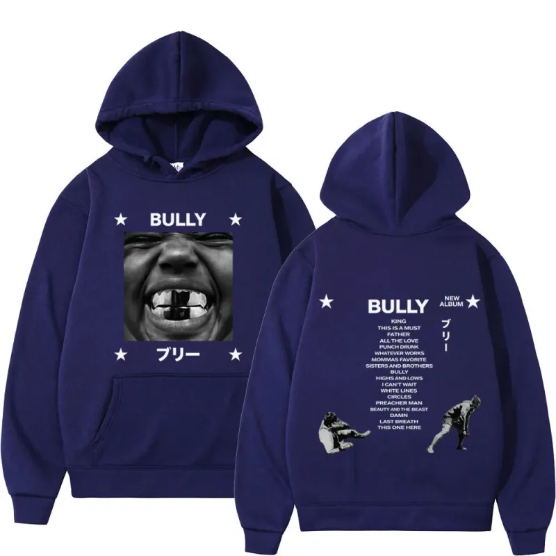 Kanye West Bully Album 2026 Tour Print Hoodie Men Women Gothic Punk O-Neck Pullover Loose Casual Hip-hop Streetwear Sweatshirts — image 3