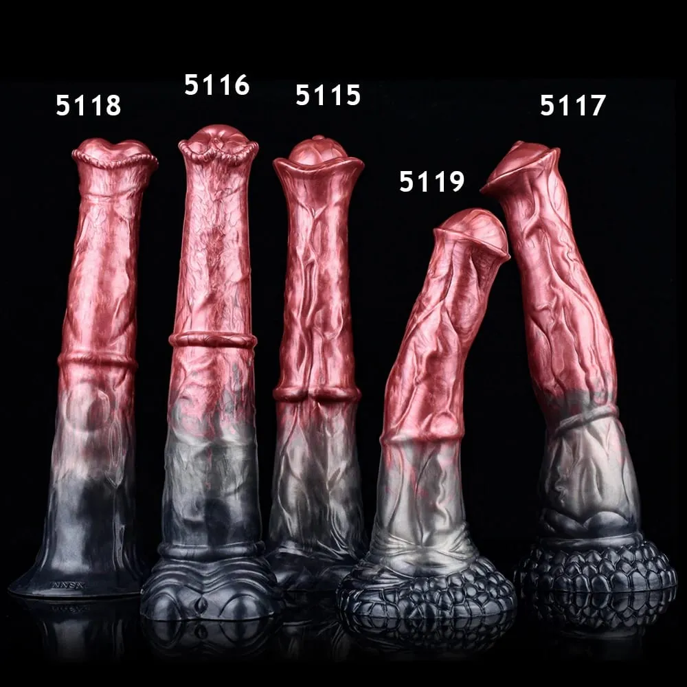 Silicone Horse Dildo Long Penis Anal Plug Huge Knot G-spot Vaginal Stimulator with Suction Cup Adult Sex toy for Women Men