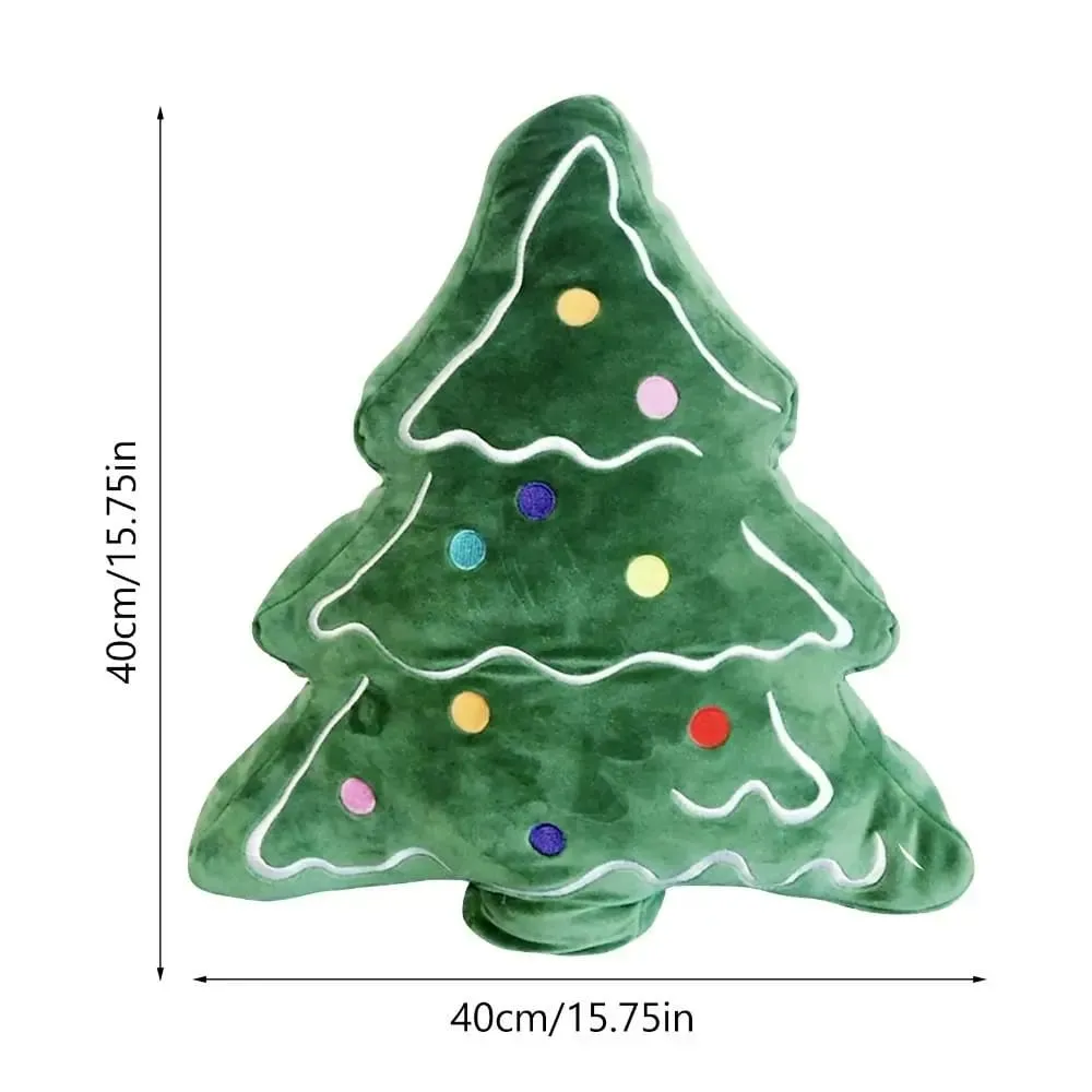 Soft Christmas Tree Sofa Cushion Skin-friendly Comfortable Christmas Day Decorative Pillow 3D Shaped Ornaments