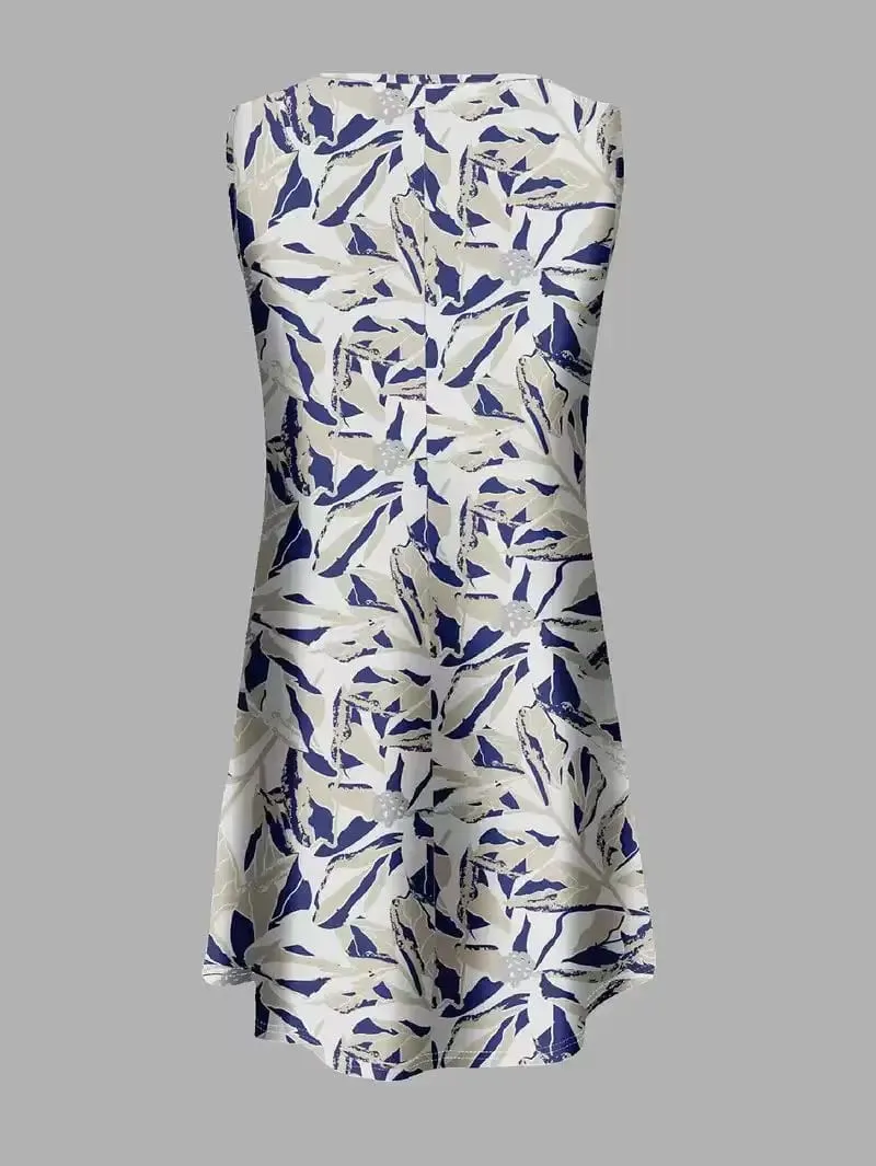 Women's Spring/Summer Fashion Floral Print Sleeveless Dress