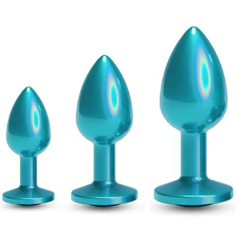Colorful Small Medium Large Anal Plug Set Metal Anal Beads Butt Plug Jewelry Insert Sex Toy For Female Male