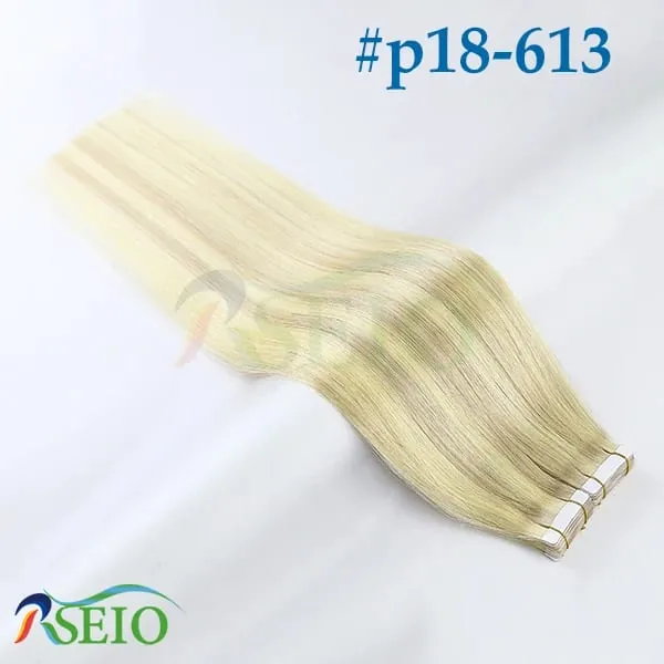 High Quality Tape in Human Hair Extensions Straight Hair Seamless Invisible 14"-22" 100% Real Natural Hair End Thicken