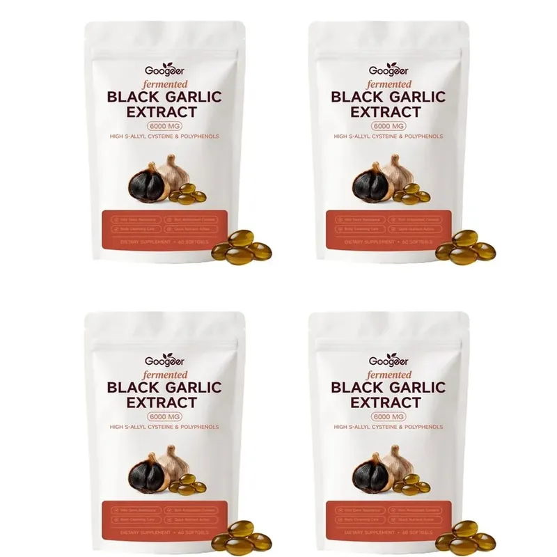 Googeer Fermented Black Garlic Extract Softgels with Antioxidant Protection and S-Allyl Cysteine & Polyphenols 60 Softgels