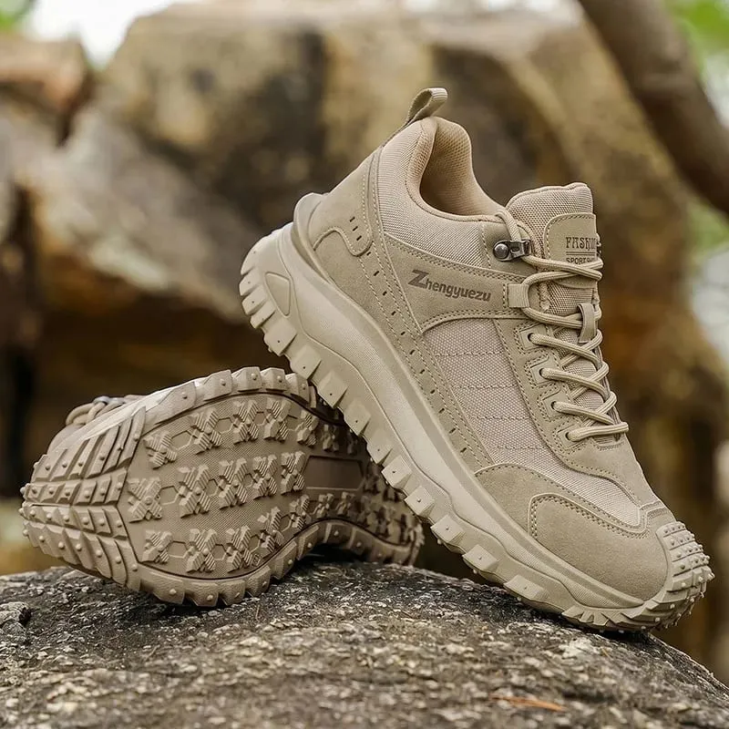2026 New Men's Hiking Shoes Non-slip Wear-resistant Trekking Shoes Breathable Thick Sole Tactical Shoes Casual Sneakers for Men