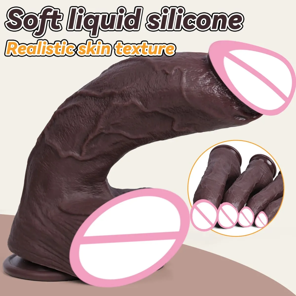 Huge Realistic Dildo Double Layer Silicone Penis Soft Big Cock 2 Colors 4 Sizes For Women Masturbation Sex Toys Adult supplies