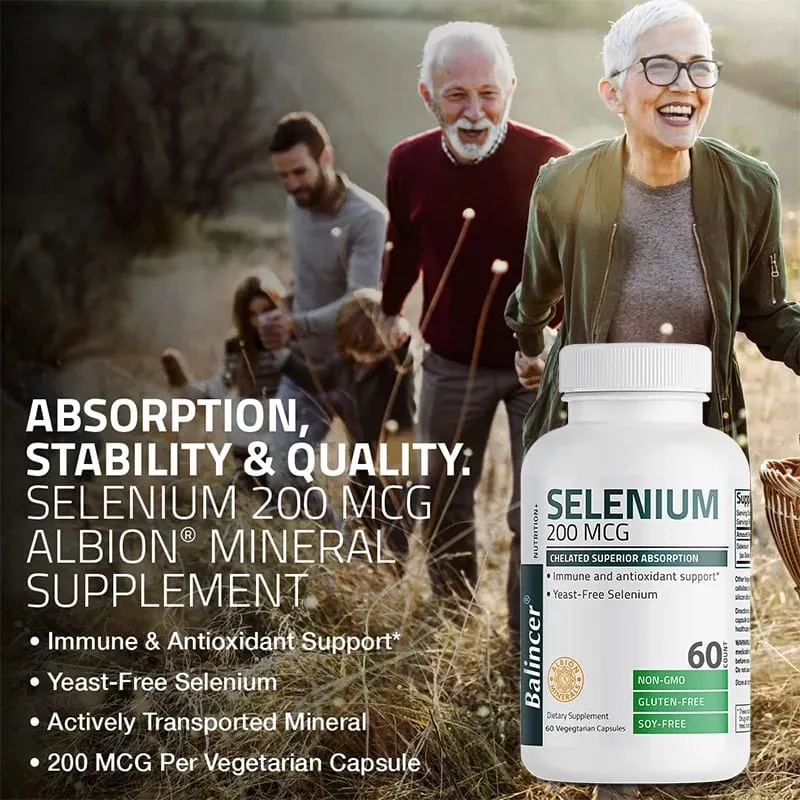 Organic Selenium Capsules - Vitamin D for Heart Bone Metabolism & Immune Health Improves Brain Function High Absorption — image 6