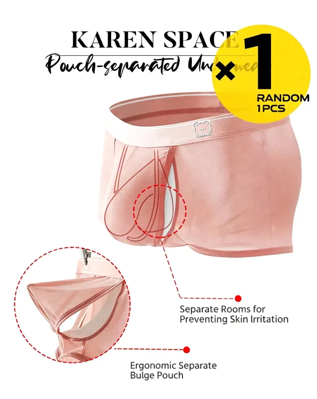 Men Ice Silk Boxer Underwear, Thin Mesh Breathable Quick Dry Underpants, Elastic Waist Comfort Summer Underwear, Random 1 Pcs