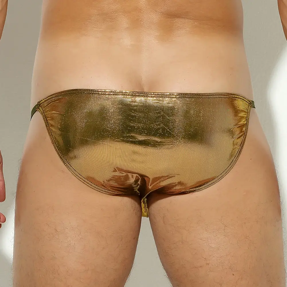 Fashion Men's Underwear Bright Low Waist Briefs Breathable Lingerie Underpants