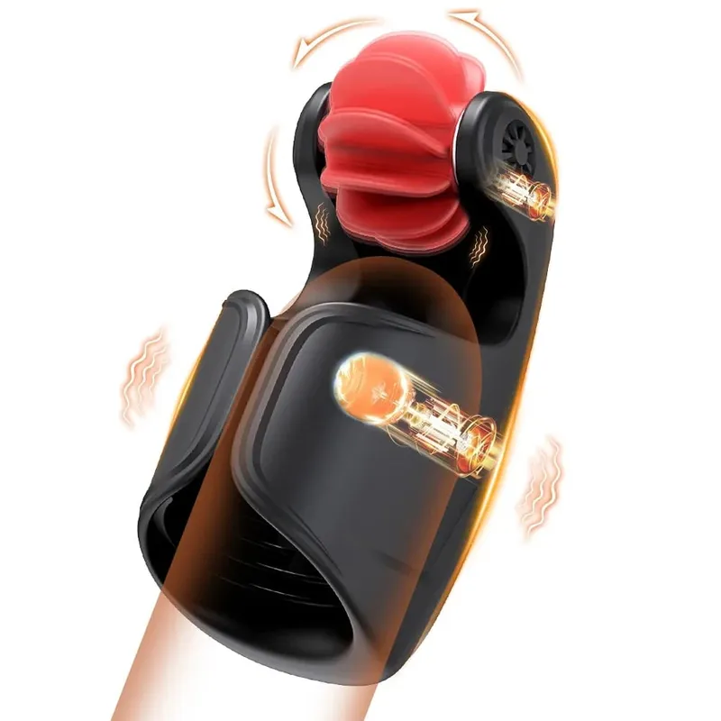Men Penis Delay Trainer Male Masturbator Tongue Licking Glans Stimulater Delay Exerciser Vibrator Sex Toy for Men Adult Goods
