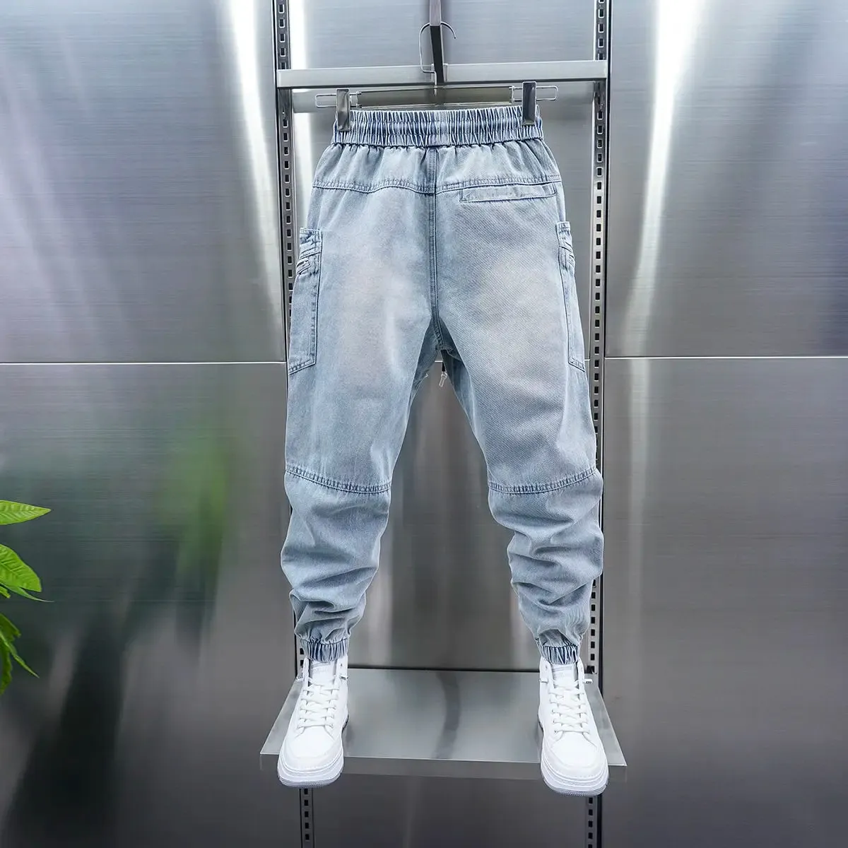 Fashionable Street Jeans Cool Zipper Harem Jeans High Quality Luxury Brand Men Clothing