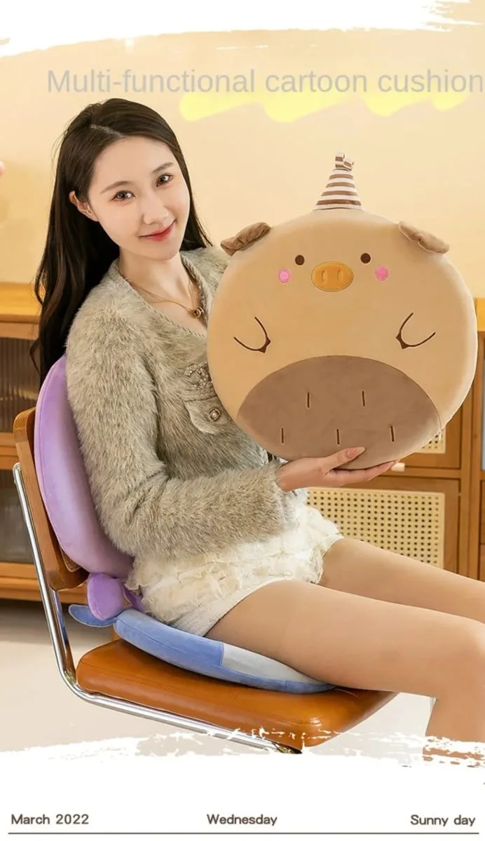 Universal Cartoon Animal Dog Cat Chair Cushion Comfortable Thick Seat Pads Soft For Office Student Dormitory Car
