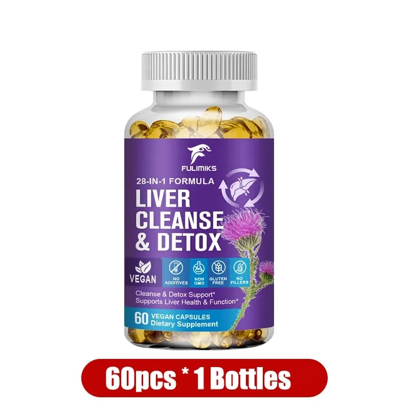 Liver Cleanse & Detox Capsules with Milk Thistle & Dandelion for Toxin Removal & Liver Regeneration Digestion Kidney Health