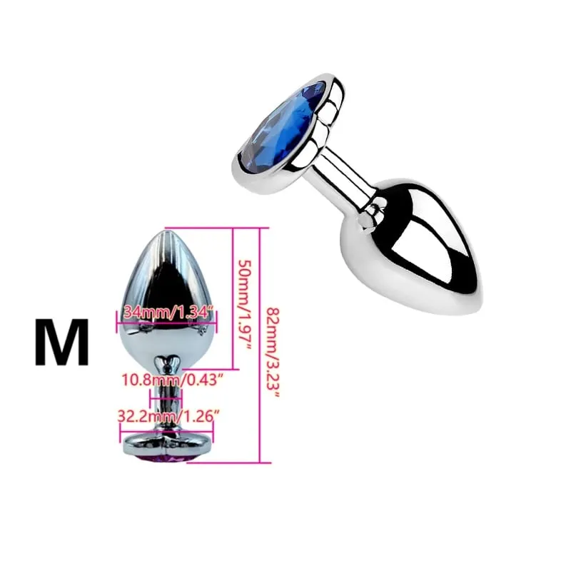 Heart Shaped Metal Anal Plug Butt Plug 6 Colors S/M/L Sizes Unisex Adult Sex Toys for Men Women Anal Massager Pleasure Toy
