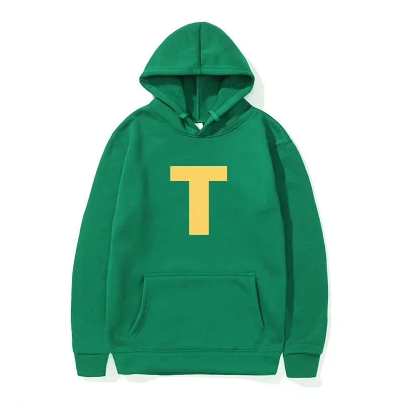 Autumn Winter Cartoon Character Print Men's Hoodies Alvin And The Chipmunks Pullover Fashion Solid English Sweatshirt Streetwear