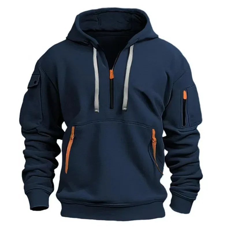 Customized DIY Printed Hoodies for Men and Women, Loose Casual Sportswear with Zipper, Long Sleeved Hoodies with Multiple Pocket
