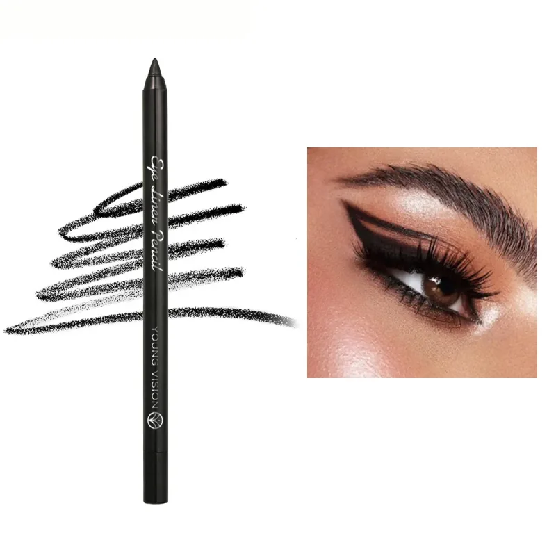 1Pc Waterproof Blue Green Eyeliner Pencil Smudge-Proof Long-Lasting Pearlescent Glitter Eye Liner High Pigmented Punk Eye Makeup
