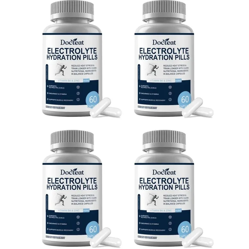Electrolyte Hydration Capsules with Vitamin B6 & Zinc for Hydration Endurance & Muscle Recovery Support 60 Capsules